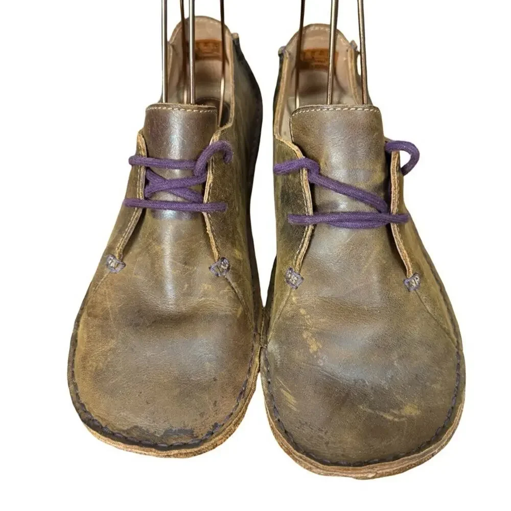 Clarks Unstructured Janey Mae Brown Leather Lace Up Oxford Shoes Comfort sz 8.5